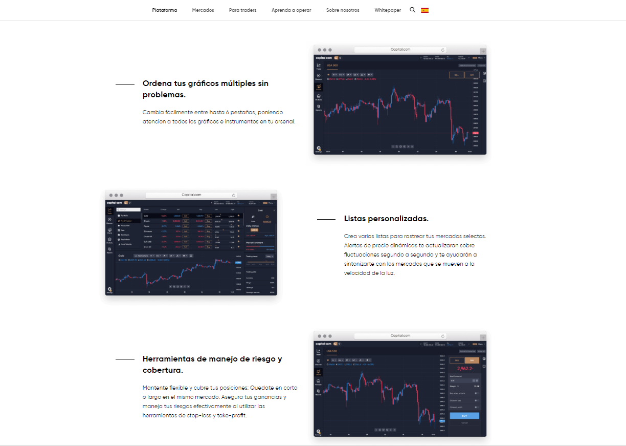 Herramientas disponibles de la plataforma capital.com Herramientas disponibles de la plataforma capital.com